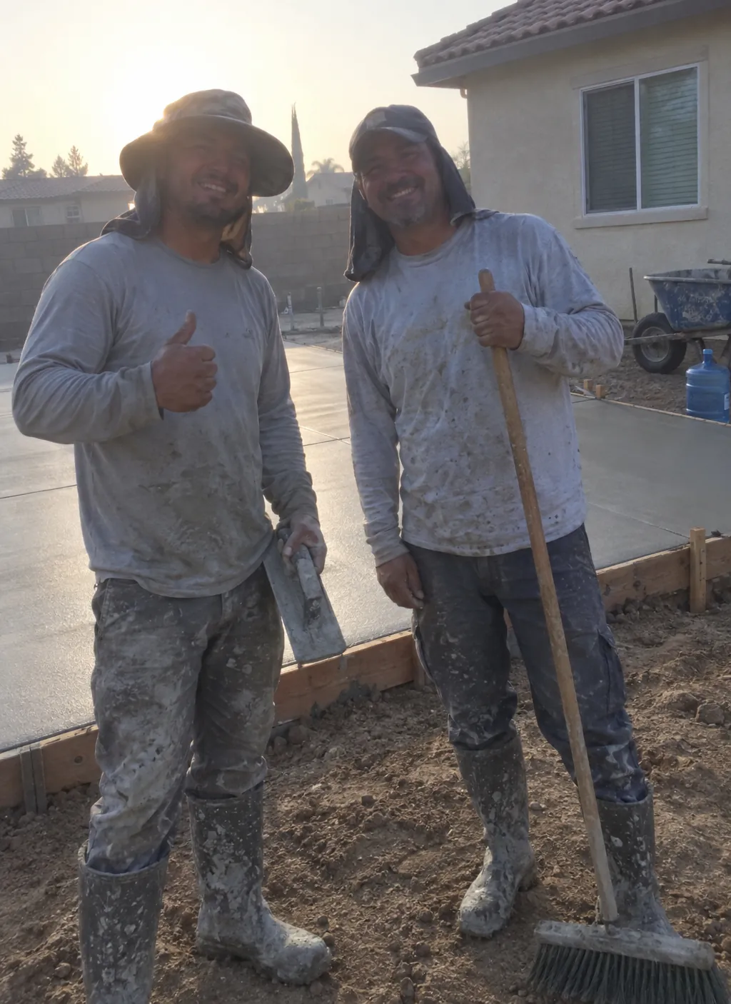 Our concrete crew on a job in Clovis, CA