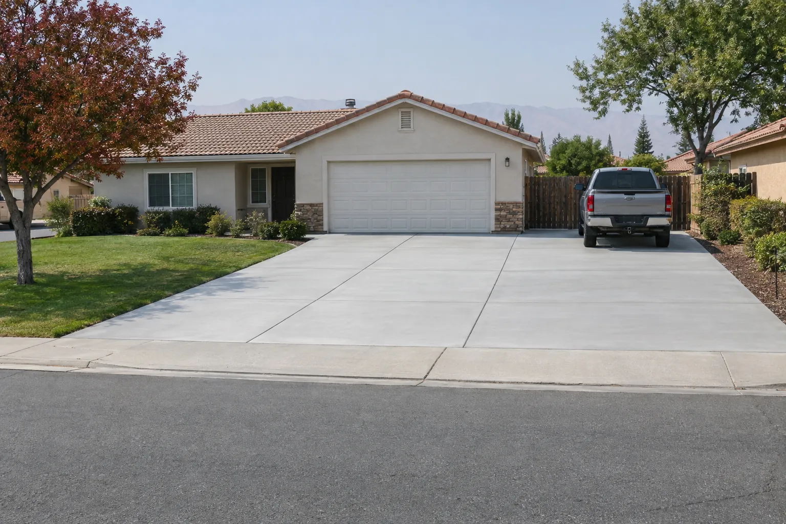 Widened concrete driveway in Clovis, CA